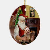 Santa - Australische Terriër Keramisch Ornament (Rechts)