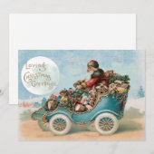  Santa Auto Kerstmis Groeten Auto Feestdagenkaart (Voorkant / Achterkant)