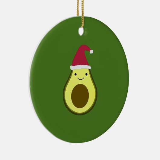 Santa Avocado Keramisch Ornament (Rechts)