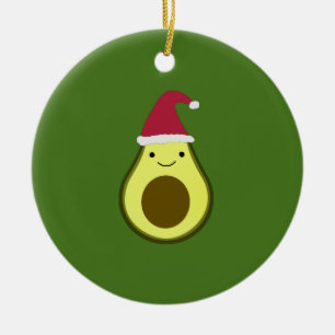 Santa Avocado Keramisch Ornament