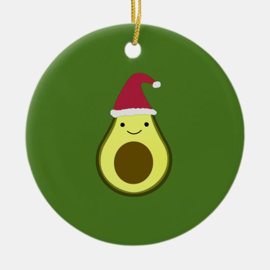 Santa Avocado Keramisch Ornament (Voorkant)