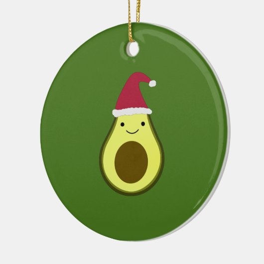 Santa Avocado Keramisch Ornament (Links)