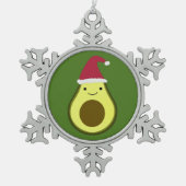 Santa Avocado-Ornament Tin Sneeuwvlok Ornament (Voorkant)