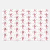 Santa Axolotl Cute Pattern Name Merry Kerstry Inpakpapier Vel (Voorkant 2)