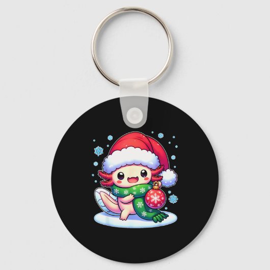 Santa Axolotl Funny Cute Xmas Funny Christmas  Sleutelhanger (Voorkant)