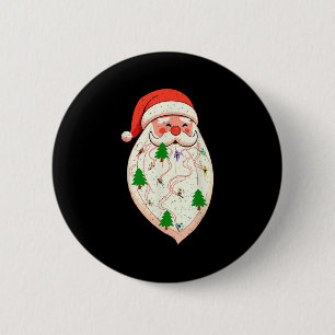 Santa Baard Skiën Kerstmis Ski Kerst Vakantie Skie Ronde Button 5,7 Cm