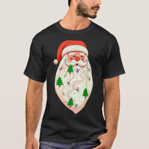 Santa Baard Skiën Kerstmis Ski Kerst Vakantie Skie T-shirt