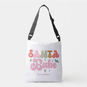 Santa Babe Retro Christmas Holiday Personalized Crossbody Tas (Voorkant)