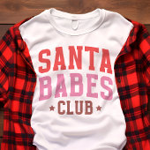 Santa Babes Club Rode en Roze Kerst Tri-Blend Shirt