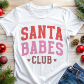 Santa Babes Club Rode en Roze Kerst Tri-Blend Shirt