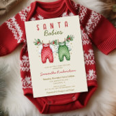 Santa Babies Christmas Twins baby shower Kaart