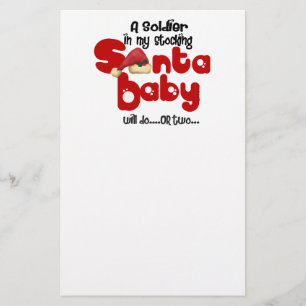 SANTA BABY a Soldier zal dat doen Briefpapier