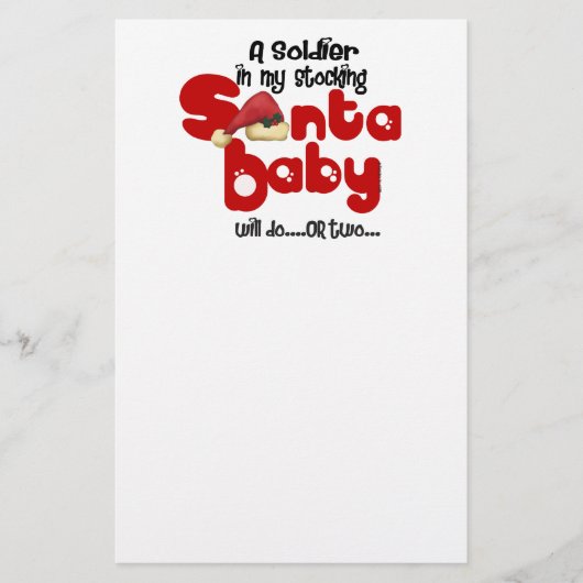 SANTA BABY a Soldier zal dat doen Briefpapier (Voorkant)