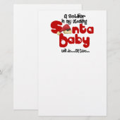 SANTA BABY a Soldier zal dat doen Briefpapier (Voorkant / Achterkant)
