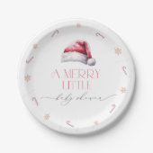 Santa Baby A Vrolijk klein Baby shower Papieren Bordje (Voorkant)