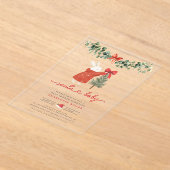 Santa Baby Acryl Baby shower Uitnodiging (Laagn)