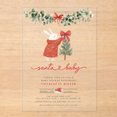 Santa Baby Acryl Baby shower Uitnodiging (Voorkant)