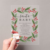 Santa Baby Acryl Baby shower Uitnodiging (Insitu (Draagbaar))