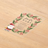 Santa Baby Acryl Baby shower Uitnodiging (Laagn)