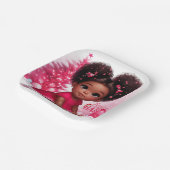 Santa Baby Afro Puff Baby Meisje Kerstmis Papieren Bordje (Gebogen)