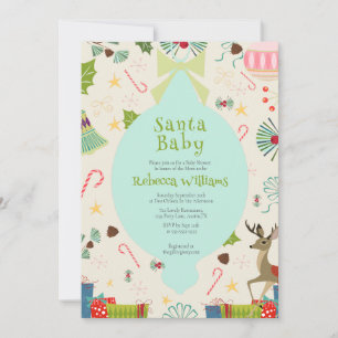 Santa Baby Atomic Mid Century Modern Baby shower Kaart