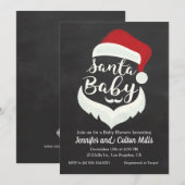 Santa Baby - Baby shower Chalkboard Uitnodiging (Voorkant / Achterkant)
