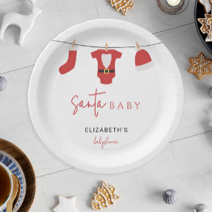 Santa Baby Baby shower Clothesline Christmas Papieren Bordje
