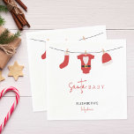 Santa Baby Baby shower Clothesline Christmas Servet<br><div class="desc">Vier het plezier van een vakantie-baby shower met onze Santa Baby Theme Custom Paper Napkins! Deze schattige,  feestelijke servetten brengen feestvreugde op uw evenement met een speels Santa Baby-ontwerp dat ideaal is voor een baby shower met kerst- of winterthema. Ontworpen en geïllustreerd met liefde door Kristine Lee www.kristineleedesigns.com</div>