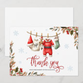 Santa Baby Baby Shower Dankkaart Kaart (Voorkant / Achterkant)