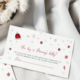 Santa Baby Baby shower Hoe groot is de buik van ma Informatiekaartje