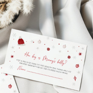 Santa Baby Baby shower Hoe groot is de buik van ma Informatiekaartje