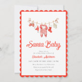 Santa Baby Baby Shower Invitation Kaart (Voorkant)
