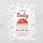 Santa Baby Baby shower Kaart (Voorkant / Achterkant)