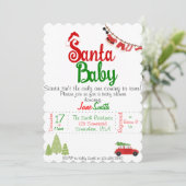 Santa Baby Baby shower Kaart (Staand voorkant)