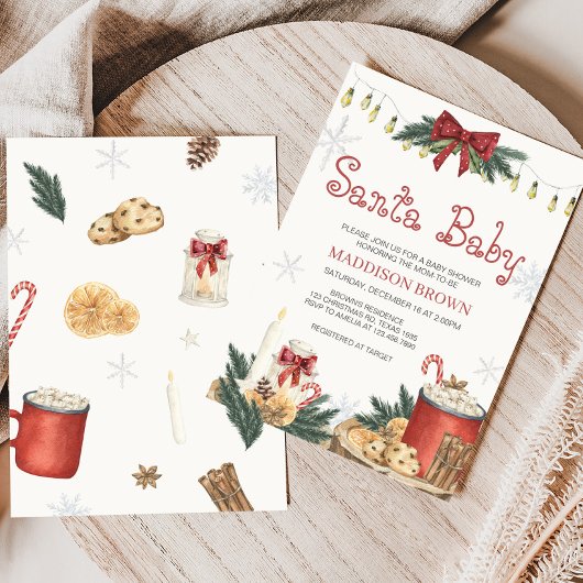 Santa Baby Baby shower Kaart