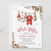 Santa Baby Baby Shower Kaart (Voorkant)