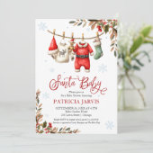 Santa Baby Baby Shower Kaart (Staand voorkant)