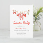 Santa Baby Baby shower Kaart (Staand voorkant)