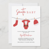 Santa Baby Baby shower Kerstkleding Kaart (Voorkant)