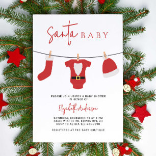 Santa Baby Baby shower Kerstkleding Kaart