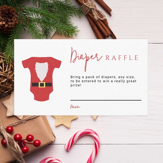 Santa Baby Baby shower Kerstluier Raffle Informatiekaartje