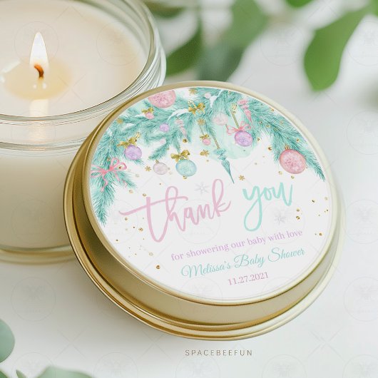 Santa Baby Baby shower Ronde Sticker