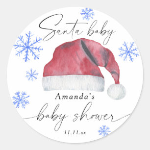 Santa Baby - baby shower Ronde Sticker