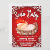 Santa Baby - Baby shower Uitnodiging (Voorkant)