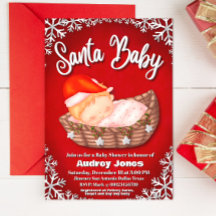 Santa Baby - Baby shower Uitnodiging