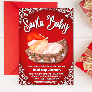 Santa Baby - Baby shower Uitnodiging