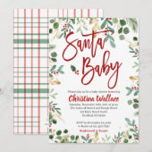 Santa Baby Baby Shower-uitnodigingen Kaart (Voorkant / Achterkant)