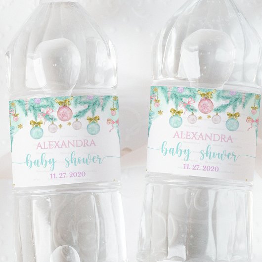 Santa Baby Baby shower Waterfles Etiket