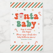 Santa Baby Baby shower Wijn Etiket (Enkel label)