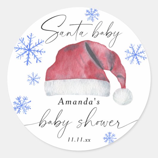 Santa Baby - babyborrel  Ronde Sticker (Voorkant)